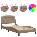 vidaXL cappuccino színű ágykeret Viana LED-ekkel matrac nélkül 100 x 200 cm