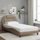 vidaXL cappuccino színű ágykeret Viana LED-ekkel matrac nélkül 100 x 200 cm