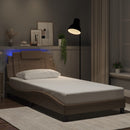 vidaXL cappuccino színű ágykeret Viana LED-ekkel matrac nélkül 100 x 200 cm