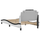 vidaXL fehér és fekete ágykeret Viana LED-ekkel matrac nélkül 100 x 200 cm
