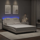 vidaXL fehér ágykeret Viana LED-ekkel matrac nélkül 120 x 200 cm