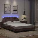 vidaXL barna ágykeret Viana LED-ekkel matrac nélkül 120 x 200 cm