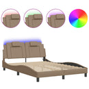 vidaXL cappuccino színű ágykeret Viana LED-ekkel matrac nélkül 120 x 200 cm