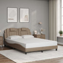vidaXL cappuccino színű ágykeret Viana LED-ekkel matrac nélkül 120 x 200 cm