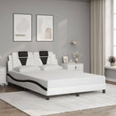 vidaXL fehér és fekete ágykeret Viana LED-ekkel matrac nélkül 120 x 200 cm