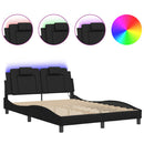 vidaXL fekete ágykeret Viana LED-ekkel matrac nélkül 140 x 190 cm