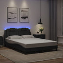 vidaXL fekete ágykeret Viana LED-ekkel matrac nélkül 140 x 190 cm