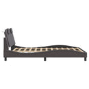 vidaXL szürke ágykeret Viana LED-ekkel matrac nélkül 140 x 190 cm