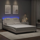 vidaXL fehér ágykeret Viana LED-ekkel matrac nélkül 140 x 200 cm