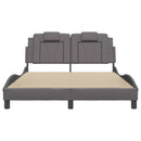 vidaXL szürke ágykeret Viana LED-ekkel matrac nélkül 140 x 200 cm
