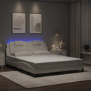 vidaXL fehér ágykeret Viana LED-ekkel matrac nélkül 160 x 200 cm