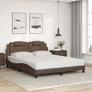 vidaXL barna ágykeret Viana LED-ekkel matrac nélkül 160 x 200 cm
