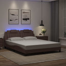 vidaXL barna ágykeret Viana LED-ekkel matrac nélkül 160 x 200 cm