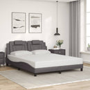 vidaXL szürke ágykeret Viana LED-ekkel matrac nélkül 160 x 200 cm