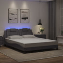 vidaXL szürke ágykeret Viana LED-ekkel matrac nélkül 160 x 200 cm