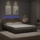 vidaXL kávészínű ágykeret Viana LED-ekkel matrac nélkül 160 x 200 cm