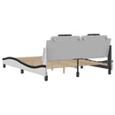 vidaXL fehér és fekete ágykeret Viana LED-ekkel matrac nélkül 160 x 200 cm
