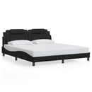 vidaXL fekete ágykeret Viana LED-ekkel matrac nélkül 180 x 200 cm