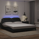 vidaXL fekete ágykeret Viana LED-ekkel matrac nélkül 180 x 200 cm