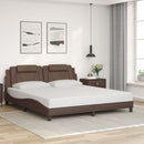 vidaXL barna ágykeret Viana LED-ekkel matrac nélkül 180 x 200 cm