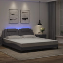 vidaXL szürke ágykeret Viana LED-ekkel matrac nélkül 180 x 200 cm