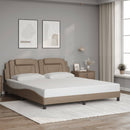 vidaXL kávészínű ágykeret Viana LED-ekkel matrac nélkül 180 x 200 cm