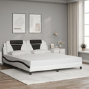 vidaXL fehér és fekete ágykeret Viana LED-ekkel matrac nélkül 180 x 200 cm