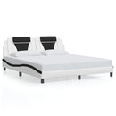 vidaXL fehér és fekete ágykeret Viana LED-ekkel matrac nélkül 180 x 200 cm