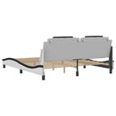 vidaXL fehér és fekete ágykeret Viana LED-ekkel matrac nélkül 180 x 200 cm