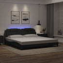 vidaXL fekete ágykeret Viana LED-ekkel matrac nélkül 200x200 cm