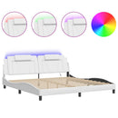 vidaXL fehér ágykeret Viana LED-ekkel matrac nélkül 200x200 cm