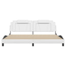 vidaXL fehér ágykeret Viana LED-ekkel matrac nélkül 200x200 cm