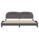 vidaXL szürke ágykeret Viana LED-ekkel matrac nélkül 200 x 200 cm