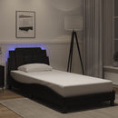vidaXL fekete ágykeret LED-ekkel matrac nélkül Zadar 100 x 200 cm