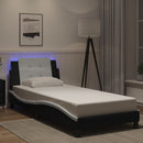 vidaXL fekete és fehér ágykeret LED-ekkel matrac nélkül Zadar 100 x 200 cm