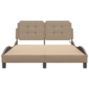 vidaXL cappuccino színű ágykeret LED-ekkel matrac nélkül Zadar 120 x 200 cm