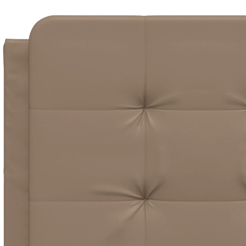 vidaXL cappuccino színű műbőr ágykeret LED-világítással 120 x 200 cm