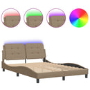 vidaXL kávészínű ágykeret LED-ekkel matrac nélkül Zadar 140 x 200 cm