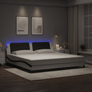 vidaXL fehér és fekete ágykeret LED-ekkel matrac nélkül Zadar 200x200 cm