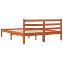 vidaXL viaszbarna tömör fenyőfa ágy matrac nélkül 120 x 190 cm