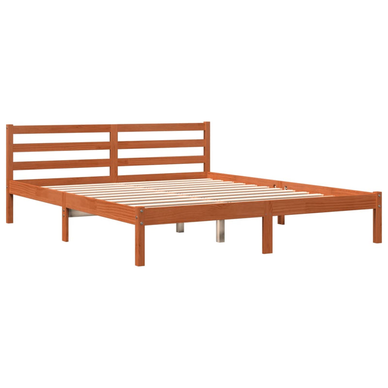 vidaXL viaszbarna tömör fenyőfa ágy matrac nélkül 180 x 200 cm