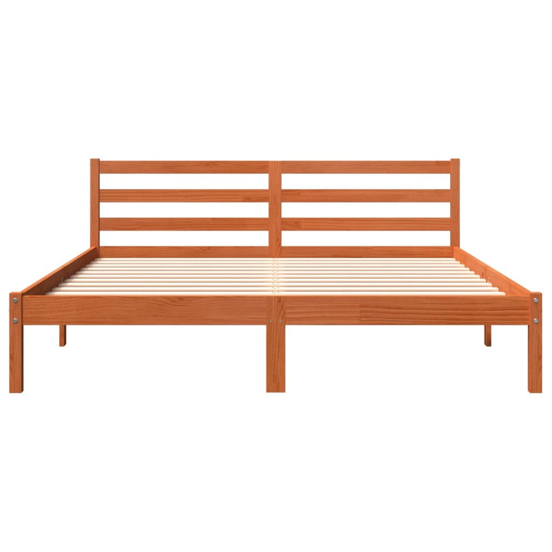 vidaXL viaszbarna tömör fenyőfa ágy matrac nélkül 180 x 200 cm