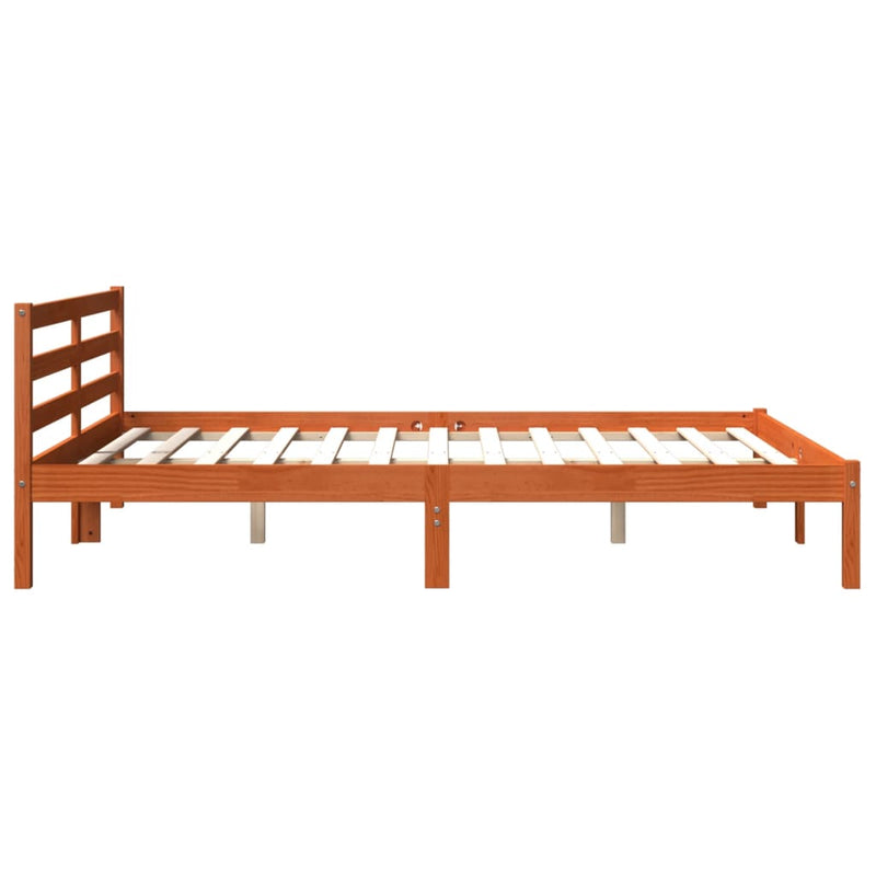 vidaXL viaszbarna tömör fenyőfa ágy matrac nélkül 180 x 200 cm