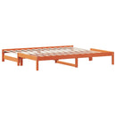 vidaXL viaszbarna tömör fenyőfa kihúzható kanapéágy 90 x 200 cm