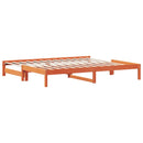 vidaXL viaszbarna tömör fenyőfa kihúzható kanapéágy 90 x 190 cm