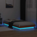 vidaXL viaszbarna tömör fenyőfa LED.-es ágykeret 90 x 200 cm
