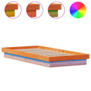 vidaXL viaszbarna tömör fenyőfa LED-es ágykeret 100 x 200 cm