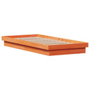 vidaXL viaszbarna tömör fenyőfa LED-es ágykeret 100 x 200 cm