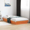 vidaXL viaszbarna tömör fenyőfa LED-es ágykeret 100 x 200 cm