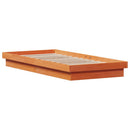 vidaXL viaszbarna tömör fenyőfa LED-es ágykeret 100 x 200 cm